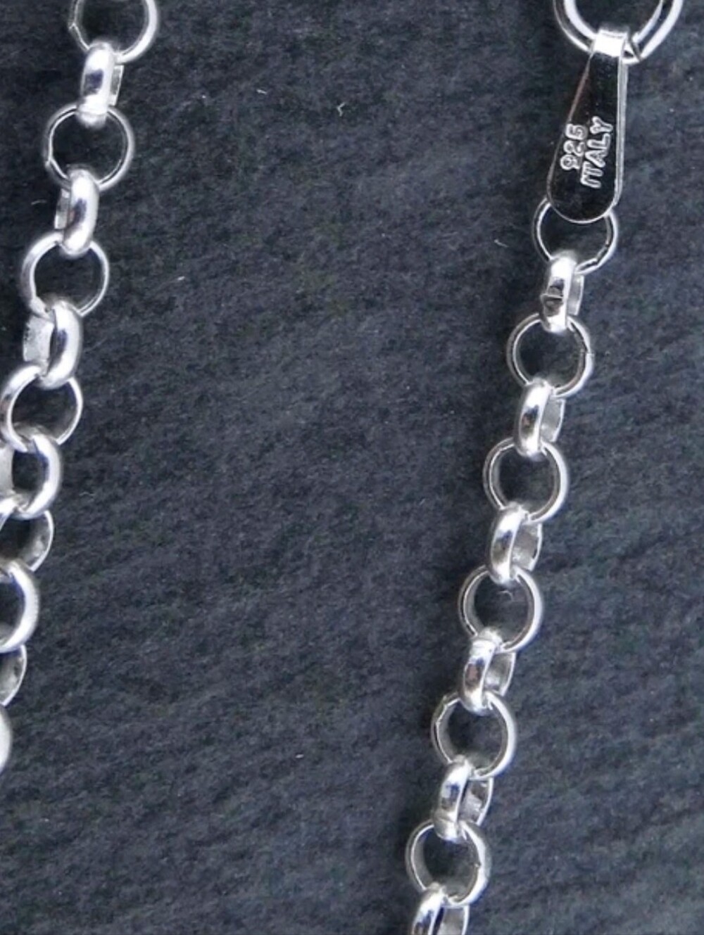 6.25" Sterling Silver 2.6mm Rolo Charm Bracelet - 925 Italy - New
